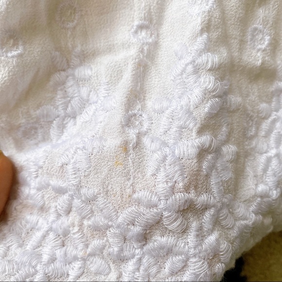🐚 MISA LOS ANGELES BOHO WHITE FLORAL EMBROIDERY COLD SHOULDER LONG SLEEV… - Picture 15 of 16